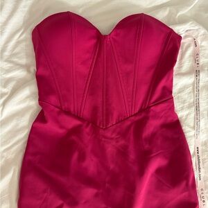 Club L Structured Corset Dark Pink Dress